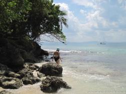 Sailboat in the distance as viewed from Cayo Levantado.jpg