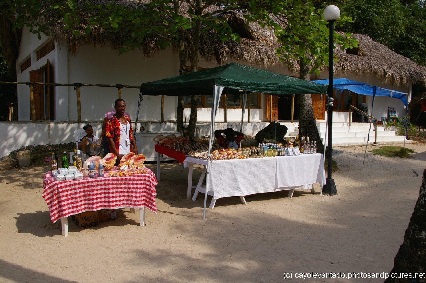 Vendors selling sea shells and vanilla at Cayo Levantado.jpg