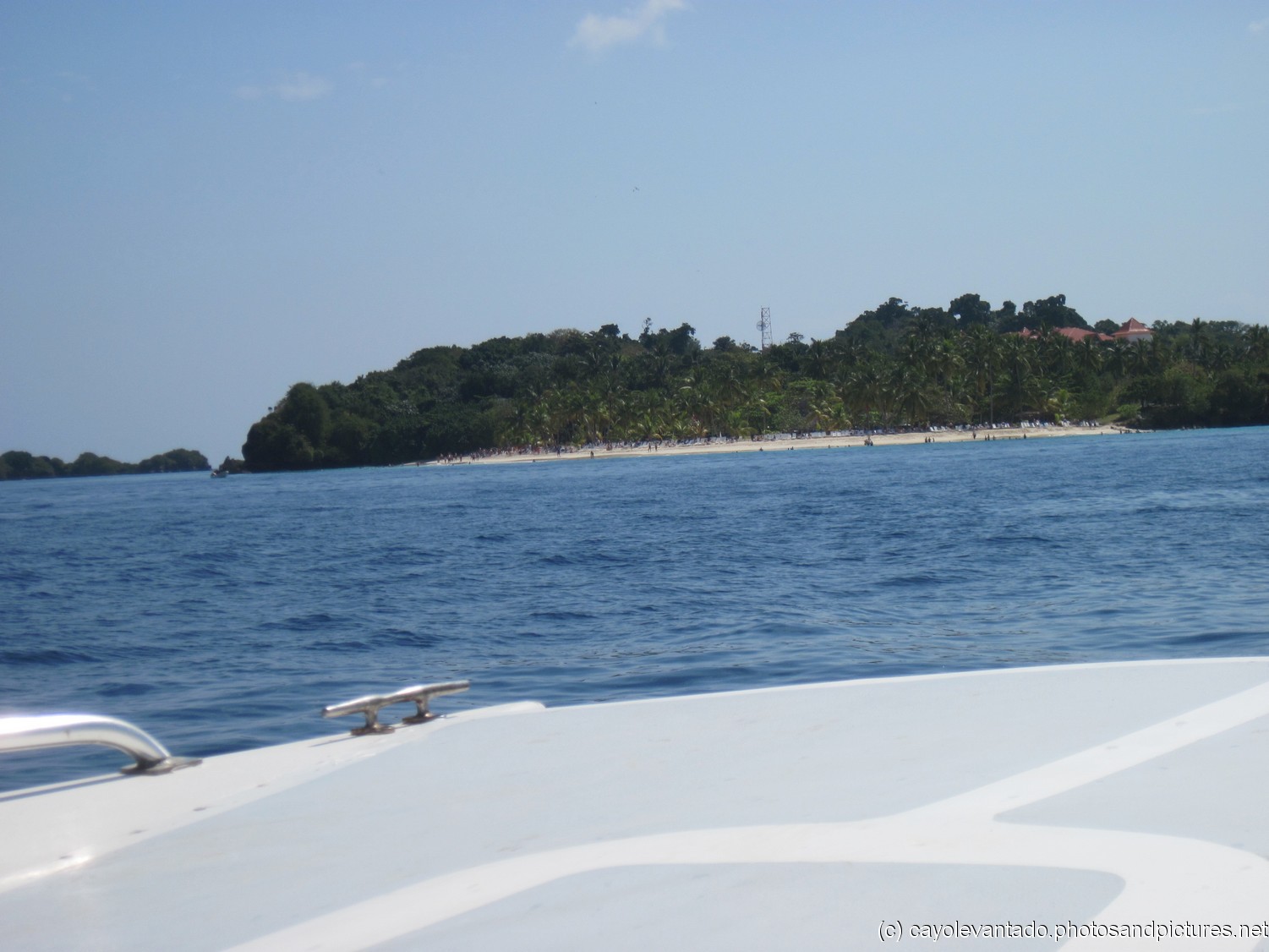 Cayo Levantado beach in view from tender boat.jpg