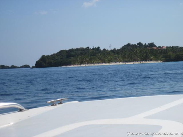 Cayo Levantado beach in view from tender boat.jpg