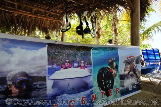 Snorkle and water sport activity rental area at Cayo Levantado.jpg