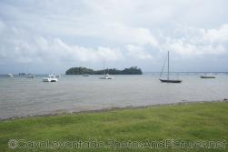 Yachts and catamarans at shore in waters right off of Samana.jpg